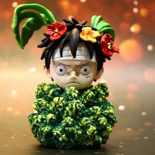 ฟิกเกอร์อนิเมะ One Piece Straw Hat Group Grass Bush Sanhan Little Luffy Q Version บรรจุกล่อง♠