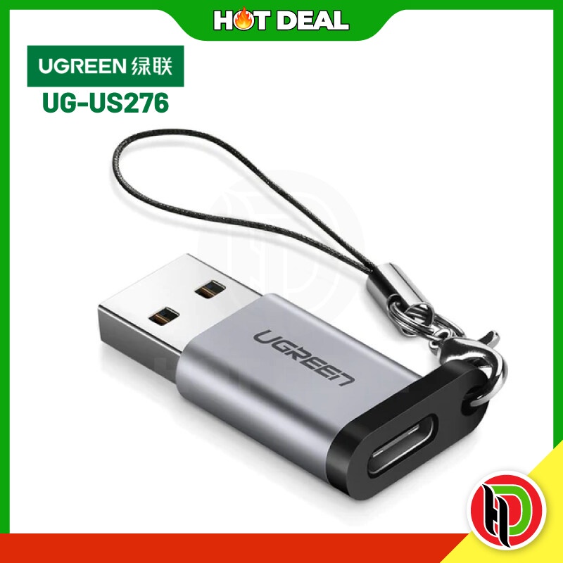 Hotdeal Ugreen USB 3.0-A ถึง USB-C M/F Adpater (สีเทา) Ugreen UG-US276-50533 อะแดปเตอร์ USB 3.0 เป็น