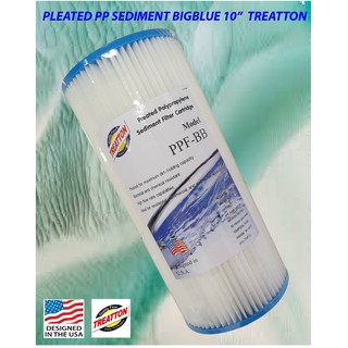 ไส้กรองน้ำแบบจีบ ไส้กรองจีบ ขนาดความยาว 10 นิ้ว ความละเอียด 5 ไมครอนTreatton Pleated Polypropylene Sediment Filter Cartr