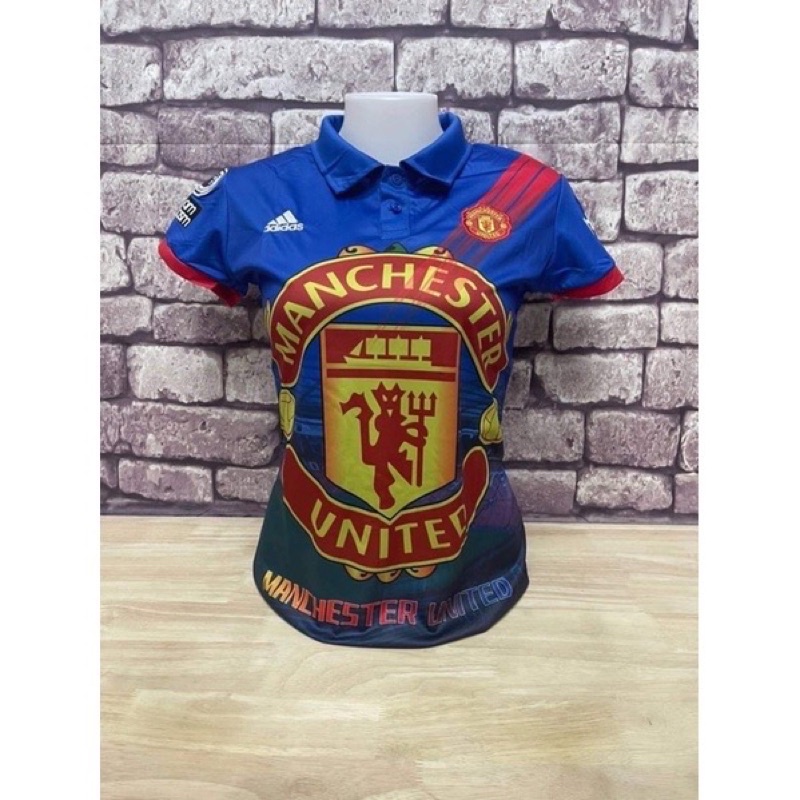 New เสื้อกีฬาผู้หญิง เสื้อบอล ทีมแมนยู สีพื้นคอปก งานใหม่ล่าสุด 2021 ขนาด Free size 32-36 พร้อมโปรโม