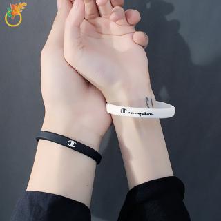 【COD Tangding】Fashion Brand Sports Silicone Bracelet Couple Basketball Run Black White Color