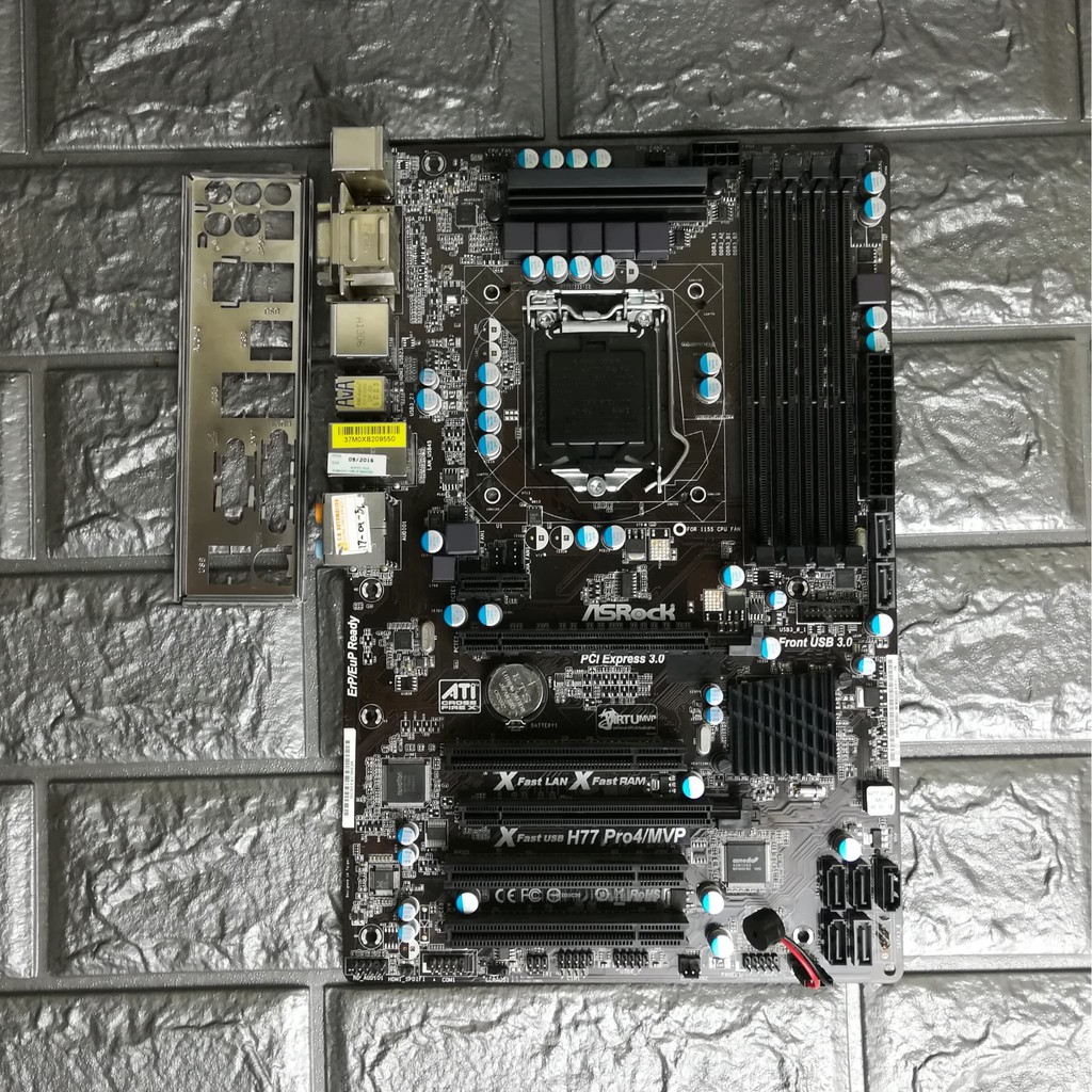 ⚡️เมนบอร์ด ASRock H77 Pro4/MVP LGA1155 มีฝาหลัง ฟรี Speakerเมนบอร์ด