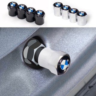 ฝาครอบวาล์วล้อรถยนต์ อลูมิเนียม สีดํา เงิน สําหรับ BMW E61 E90 E82 E70 E71 E87 E88 E89 X5 X6 4 ชิ้น ต่อชุด