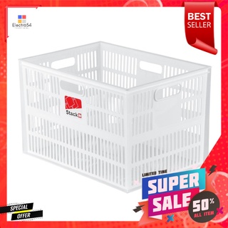 กล่องซ้อนได้ STACKO DT-38 L 39x28x25 ซม. สีขาวSTACKABLE STORAGE BOX STACKO DT-38 L 39X28X25CM WHITE