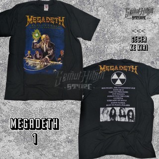 เสื้อยืดผ้าฝ้ายพิมพ์ลายแฟชั่น (กรรไกรซ้าย) Megadeth RUST IN PEACE YOUTHANASIA COUNTDOWN TO EXTINCTION Band Builtup Music