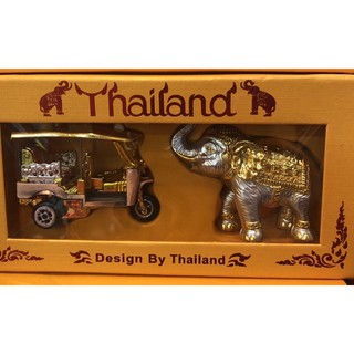 โมเดลตุ๊กๆ+ช้าง Model Tuk Tuk Thailand + Elephant ของฝาก ของที่ระลึก ของไทย