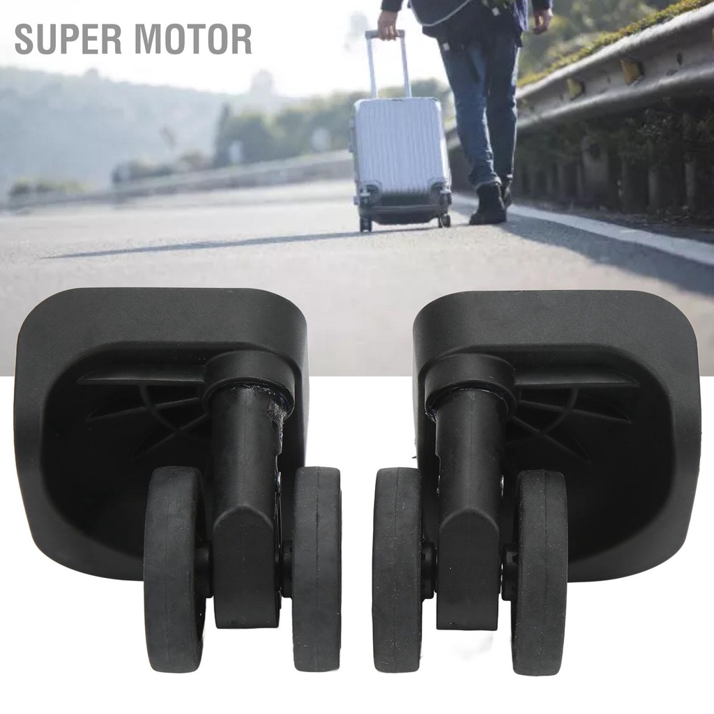 Super Motor 1 Pair Black Luggage Suitcase Caster Swivel Universal Wheel Nylon for Repair Replacement