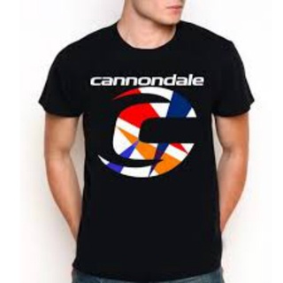 [S-5XL]เสื้อยืดแขนสั้น พิมพ์ลายโลโก้ Cannondale สีดํา แฟชั่นฤดูร้อน สําหรับผู้ชาย