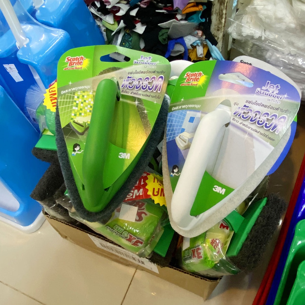 3M สก๊อตช์-ไบรต์ แผ่นใยขัดพร้อมด้ามจับ หัวจรวด ( แปรงขัดพื้น , แปรงล้างห้องน้ำ ) - รูปที่ 4