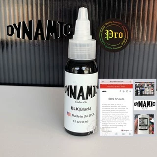 สีสักแท้ DYNAMIC BLACK สีไดนามิค ขนาด 8 ออนซ์ ขน่าด 1 ออนซ์