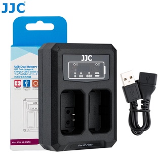JJC NP-FW50 ที่ชาร์จแบตเตอรี่ USB แบบคู่ สําหรับ Sony ZV-E10 A7 II A7S II A7R II A6000 A6100 A6300 A6400 A6500 A5000 A5100 A3000 NEX-3 5 6 7 D5 6 7 DSC-RX10 II III IV Slt-a33 กล้องถ่ายรูป