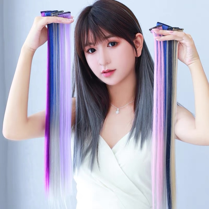 【พร้อมส่ง】ไฮไลท์ทูโทนกิ๊บใหญ่ ความกว้าง5cm 8cm ผมเยอะ สีย้อมผม แฮร์พีช ผมปลอมวิกผม ชิ้นต่อผม ไม่เงา Wig Color