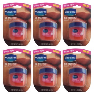 Vaseline lip Therapy Rosy lips 7g. (6 ชิ้น)