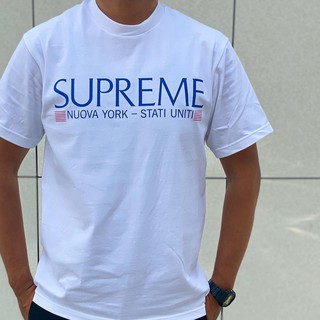 SUPREMESUPREME แขนสั้น◄cotton ใหม่ 20FWSupreme supreme Italian Nuova York New York slogan short-sleeved T-shirt spring