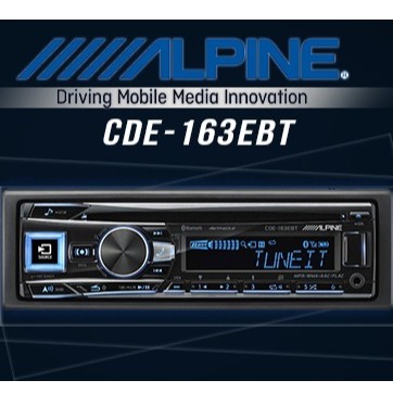 ALPINE CDE-163EBT / เครื่องเล่นวิทยุ CD/MP3/USB/Bluetooth ขนาด 1Din