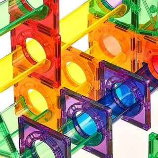 Marble Runs Vibrant Rainbow 96 Pieces ของเล่นชุดตัวต่อแม่เหล็กรางลูกแก้ว 96 ชิ้น