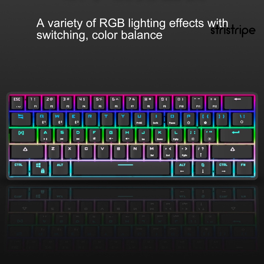 (Str) คีย์บอร์ดเมคคานิคอล แบบใช้สาย RGB โหมดคู่ 61 คีย์ บลูทูธ สําหรับ ...