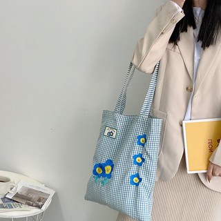 ✨กระเป๋าสะพายสีฟ้าน่ารัก✨Blue Poppy tote bag💛