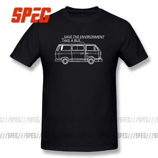 ราคาระเบิดเสื้อยืดลําลอง ผ้าฝ้าย แขนสั้น พิมพ์ลาย Car ave The Environt Take a Bus Crew สําหรับผู้ชาย DGDS89931S-3XL