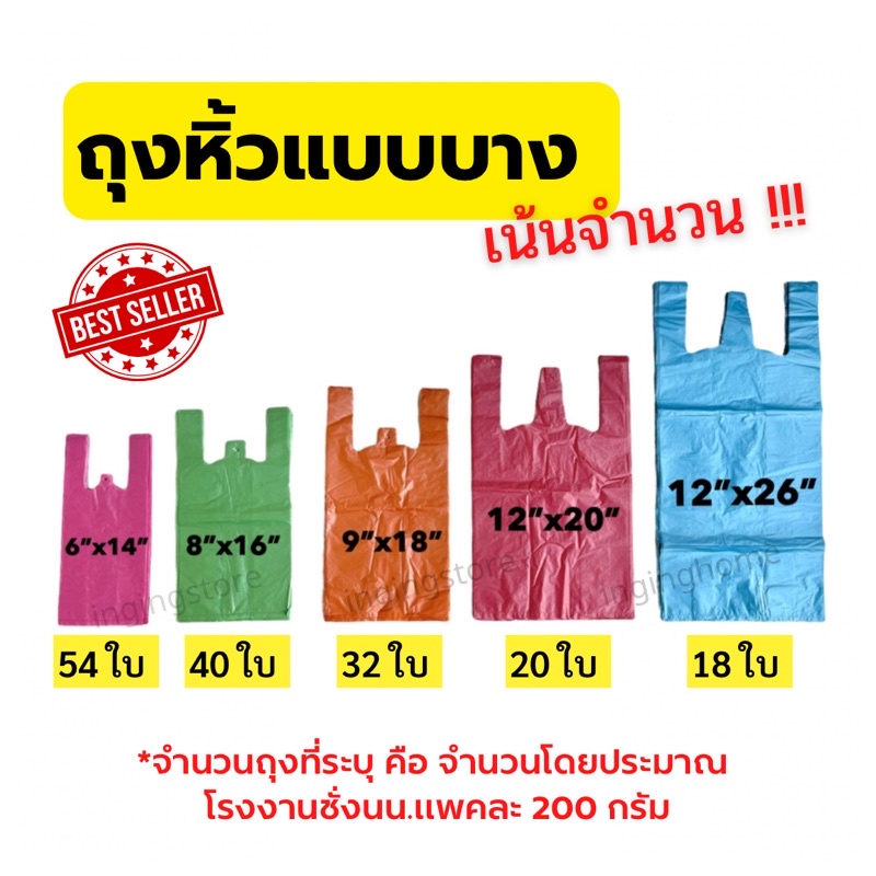 🔥ส่งไว ราคาส่ง ถุงหิ้ว ถุงหิ้วสี ใส แบบบาง ตราหงส์คู่ มี5ขนาด