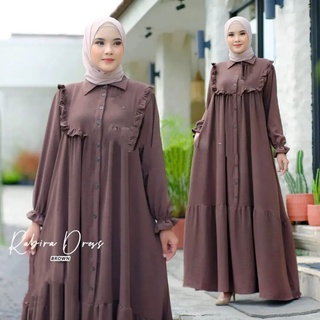 Rabira Dress CRINKLE Material Can Gamis (ไม่รวม HIJAB) กระดุมหน้า / เกมล่าสุด ผู้หญิงยุคใหม่  ชุดเดรสแฟชั่น มุสลิม ชุดเดรสผู้หญิง