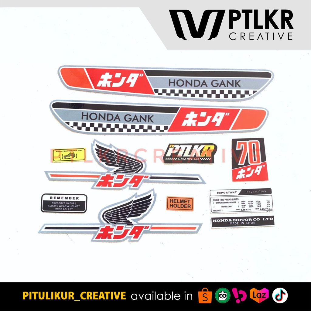 Striping Sticker Honda C70 Honda Gank Custom