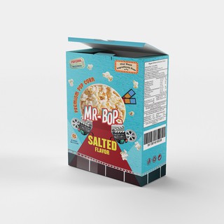 Mr-Bop Microwave Popcorn Salted 270g. มิสเตอร์บ็อบ ป๊อปคอร์นไมโครเวฟเค็ม 270 กรัม