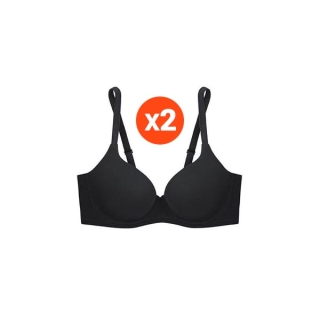 Sabina ซาบีน่า เสื้อชั้นใน (Set 2 ชิ้น)(มีโครง) Seamless Fit รุ่น S-Sixnatuer บัวตูม รหัส SBXS2200BK สีดำ