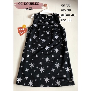 CC DOUBLEO sz.XL เดรสสีดำ แขนกุด ทรงสวยมาก งานตามหา ตำหนิคราบซักไม่ออก ไม่สังเกตไม่เห็น แต่สภาพใหม่กริปขอคนรับตำหนิได้