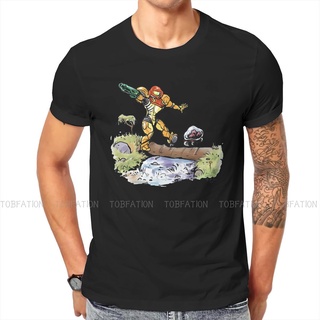 เสื้อยืดคอกลม ทรงหลวม พิมพ์ลายกราฟฟิค Metroid Zero Mission Game Across River คุณภาพสูง สไตล์ฮาราจูกุ สําหรับผู้ชาย