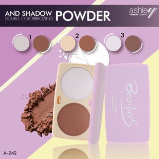 บรอนเซอร์และไฮไลท์เนื้อฝุ่น A-242 Ashley(แอชลี่ย์) Double Color Bronzing Powder