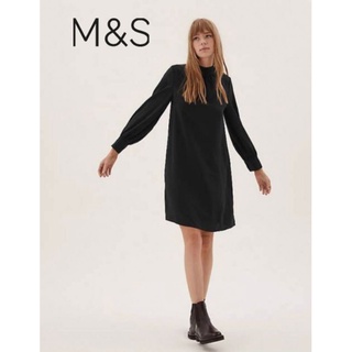 M&amp;S  COLLECTION  Crepe Black  Shift Dress (ชุดดำ)