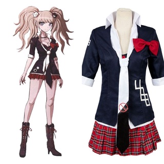 Junko Danganronpa Enoshima ชุดคอสเพลย์ ชุดยูนิฟอร์มนักเรียน ชุดแฟนซี