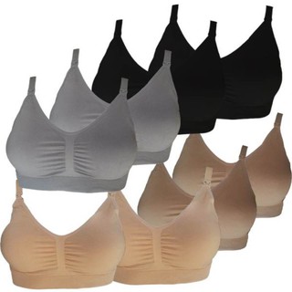 Perfect Bra ขายส่ง เสื้อชั้นในให้นมบุตร (Nursing Bra)  แบบ Sport เซต 8 ตัว (สีเนื้อx2/สีกาแฟx2/สีเทาx2/สีดำx2) สุดคุ้ม