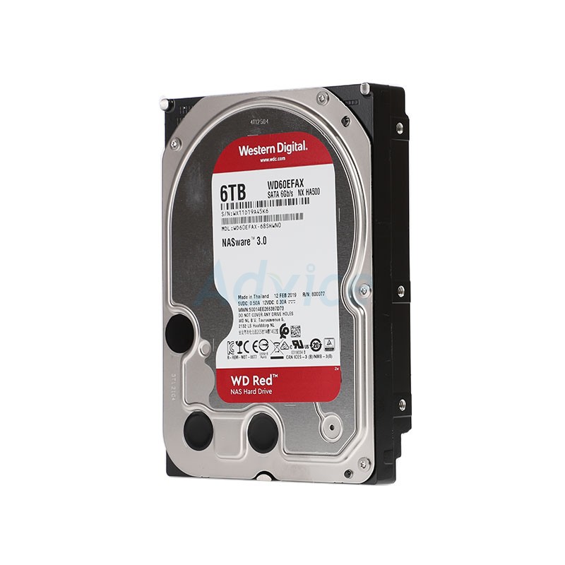 ถูกที่สุด!!! 6 TB HDD (ฮาร์ดดิสก์แนส) WD RED 5400RPM SATA3 (WD60EFRX) Warranty 3