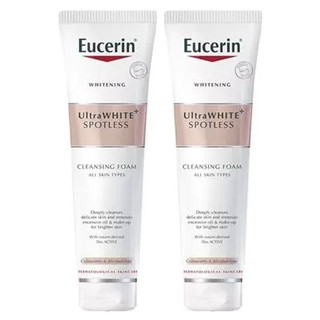 Eucerin UltraWhite + Spotless Cleansing Foam 150g. (2หลอด)ยูเซอรีน อัลตร้าไวท์ สปอตเลส โฟมล้างหน้า เพื่อผิวขาวกระจ่างใส