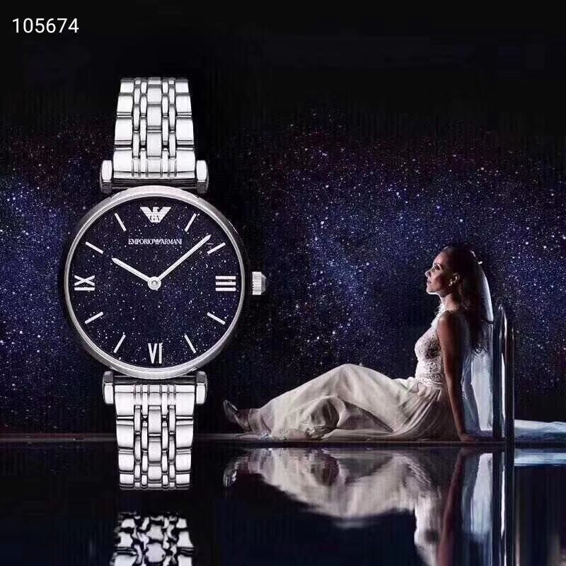 ของแท้ Emporio Armani series ดาวชุดผู้หญิงนาฬิกา AR11091 นาฬิกาเหล็กกันน้ำ