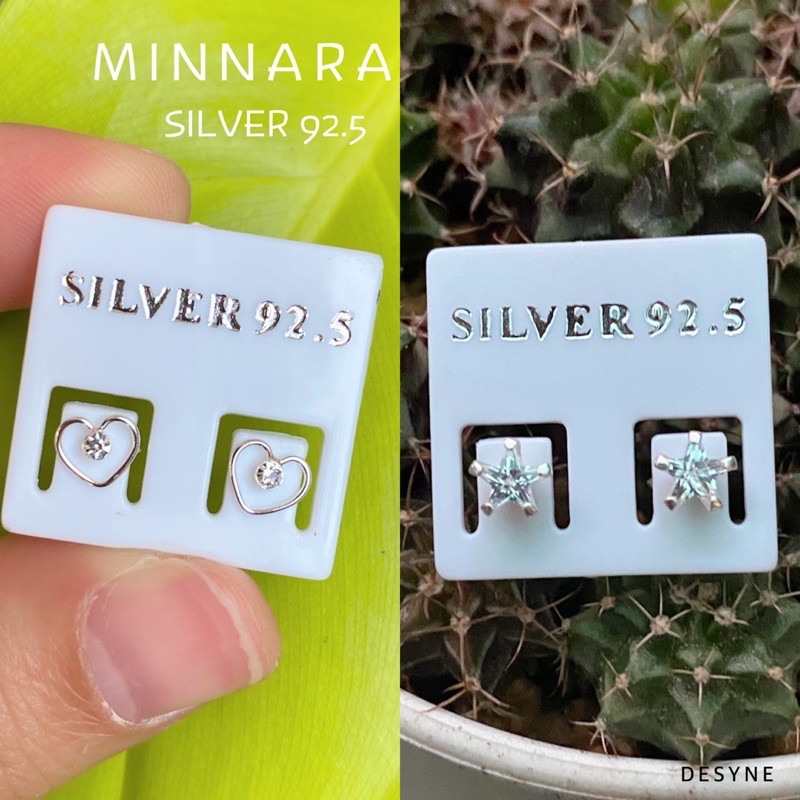 ราคาต่อคู่ ต่างหูเงินแท้ Silver 92.5 หัวใจเพชร CZ หัวใจ . ใสๆ ❤️ เงินแท้ ไม่แพ้ ไม่คัน 💖