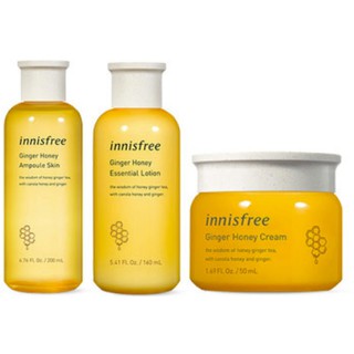 Innisfree Ginger Honey Ampoule Skin 200ml, Essential Lotion 160ml, Cream 50ml