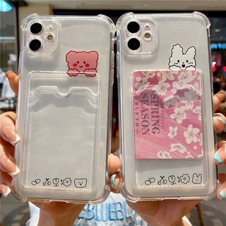 เคสใส่การ์ดสำหรับเคสซิลิโคน เคสใส เคสโทรศัพท์สำหรับ Compatible for iPhone 13 12 11 Pro Max X Xr Xs Max 7 8 Plus SE 2020