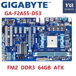 GIGABYTE GA-F2A55-DS3 Desktop Motherboard A55 Socket FM2 For AMD A10 A8 A6 A4 Athlon 32G ATX Original Used Mainboard