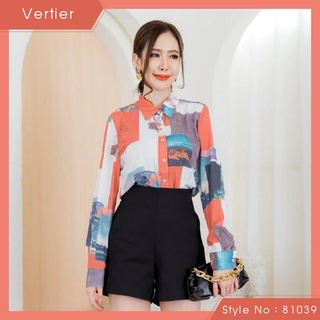 Vertier : No.81039 เสื้อแขนยาวพิมพ์ลาย | Printed Long Sleeve Blouse