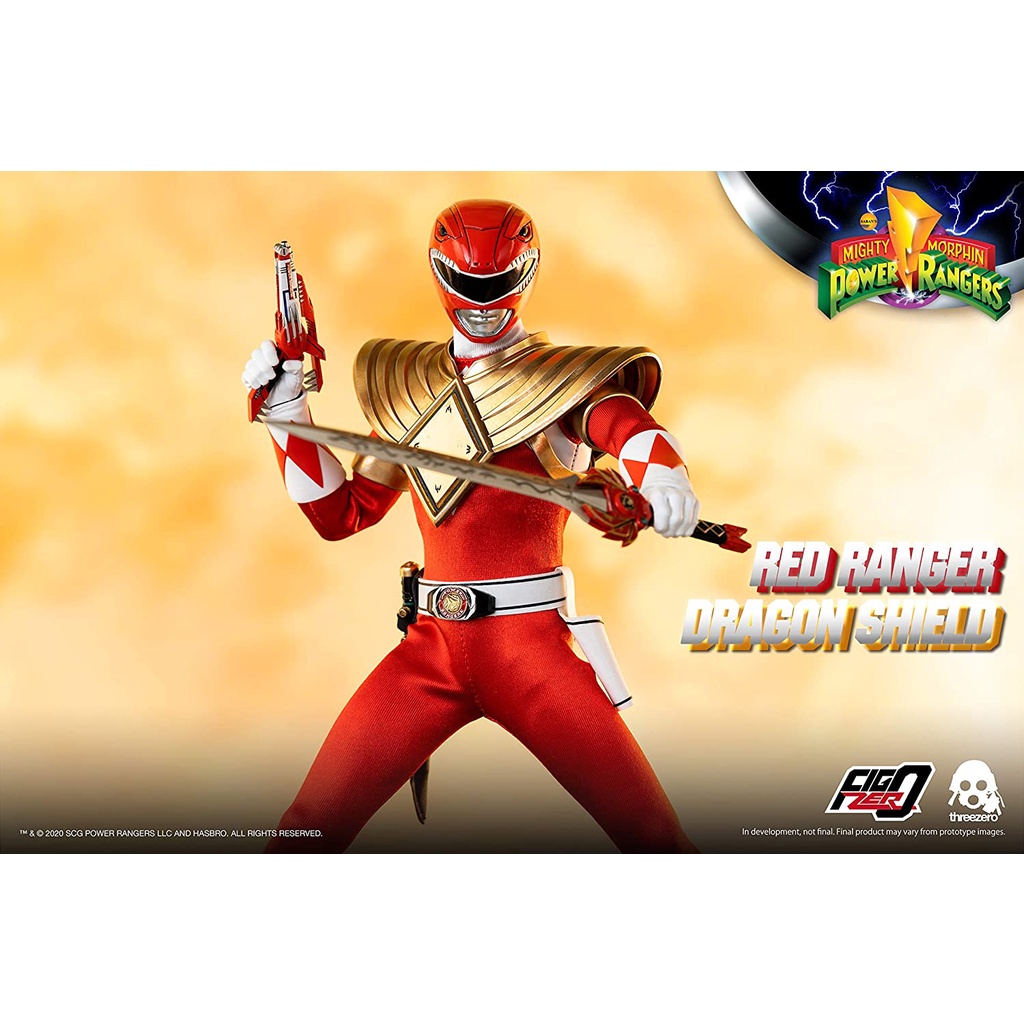 โมเดลไทแรนโนเรนเจอร์อาร์มไทแรนโน เรดเรนเจอร์ จูเรนเจอร์สีแดง Power Rangers Zyuranger ThreeZero Red Ranger Deagon Shield