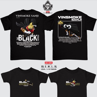 ROUND คอลูกเรือเสื้อยืด พิมพ์ลายอนิเมะวันพีช Karimake VINSMOKE SANJI THE BLACK STEALTH สําหรับผู้ชาย-4XL