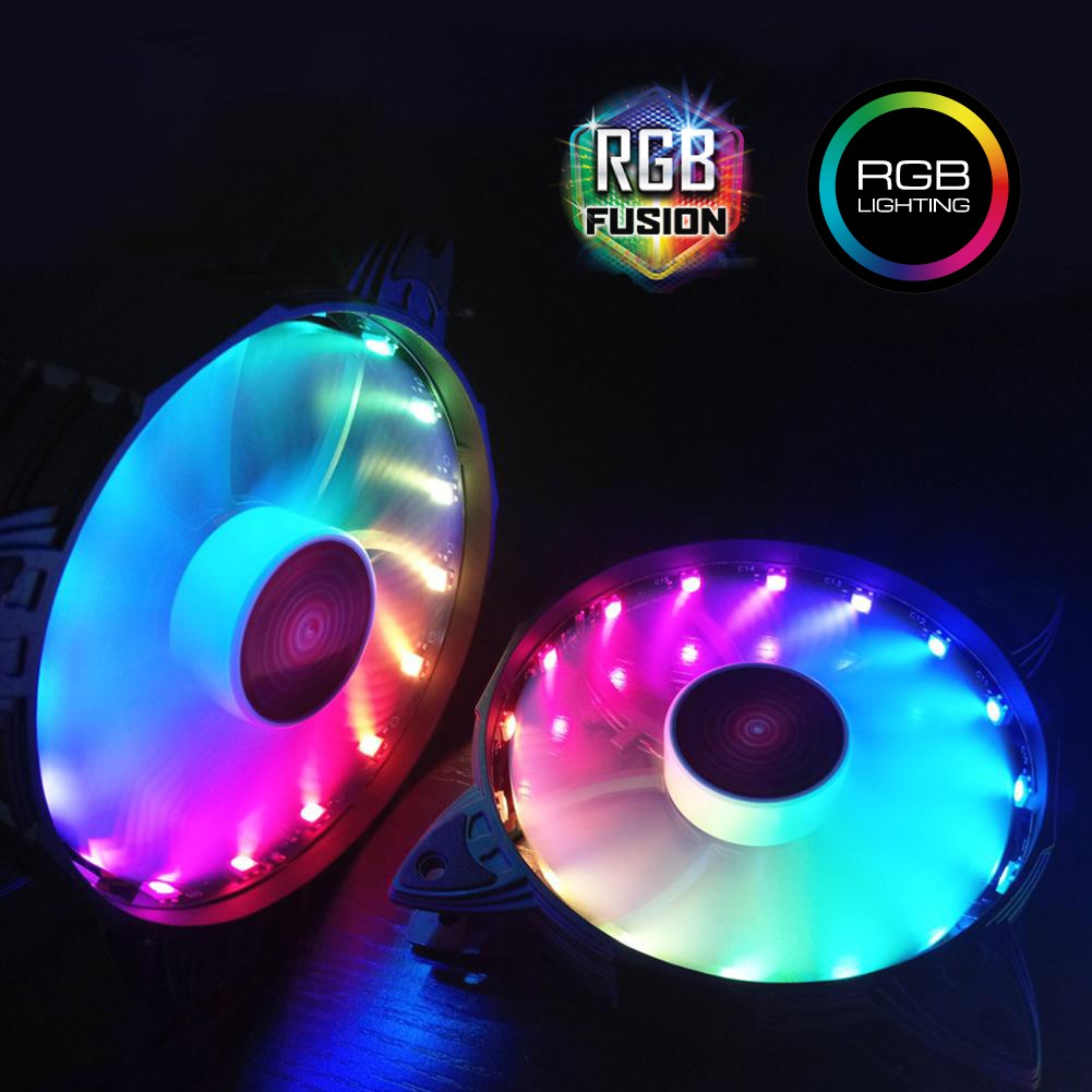 🔥พร้อมส่ง🔥 พัดลมระบายความร้อน Fan Case PC Coolingman RGB ขนาด 120mm และ Remote Controller ไฟสีสวยงาม