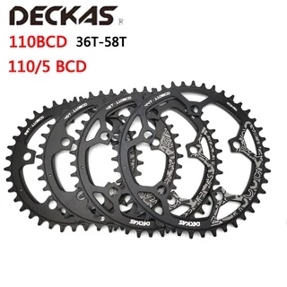 Deckas 110/5 BCD 110BCD แผนที่จักรยานแคบกว้าง Chainring 36T-58T จักรยาน Chainwheel สําหรับ shimano sram จักรยาน crank อุปกรณ์เสริม