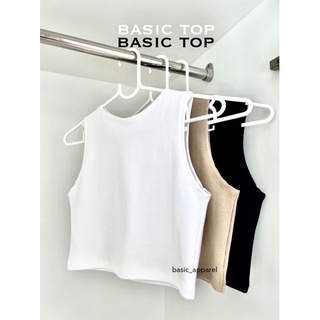 basic top เสื้อครอป เสื้อแขนกุด เสื้อครอปผ้าร่อง เสื้อผ้าร่องเกรดเอ