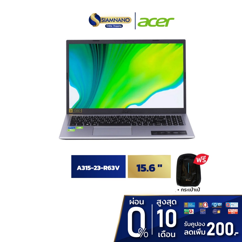 Notebook Acer Aspire 3 รุ่น A315-23-R63V สี Silver (รับประกันศูนย์ 2 ปี)