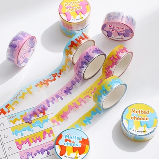 1 Roll PET Washi Paper Cute Melted Cheese Dessert Life Masking Tape