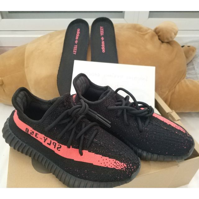 yeezy black red 2020